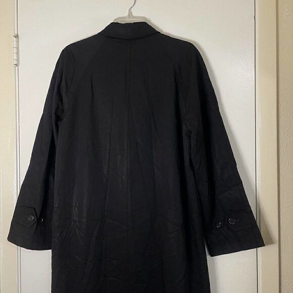 Vintage Burberry Men Oversized Black Trench Coat size Medium Large - Picture 4 of 10